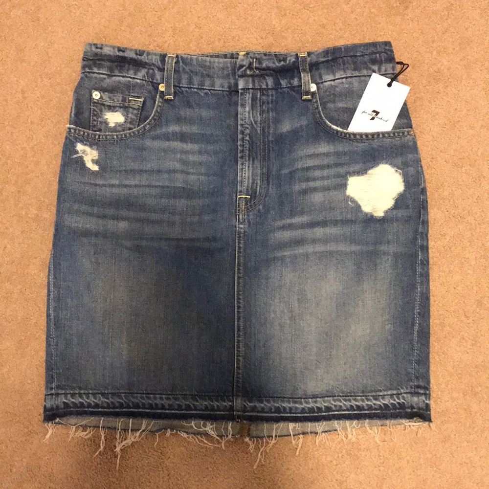7 for all mankind denim skirt